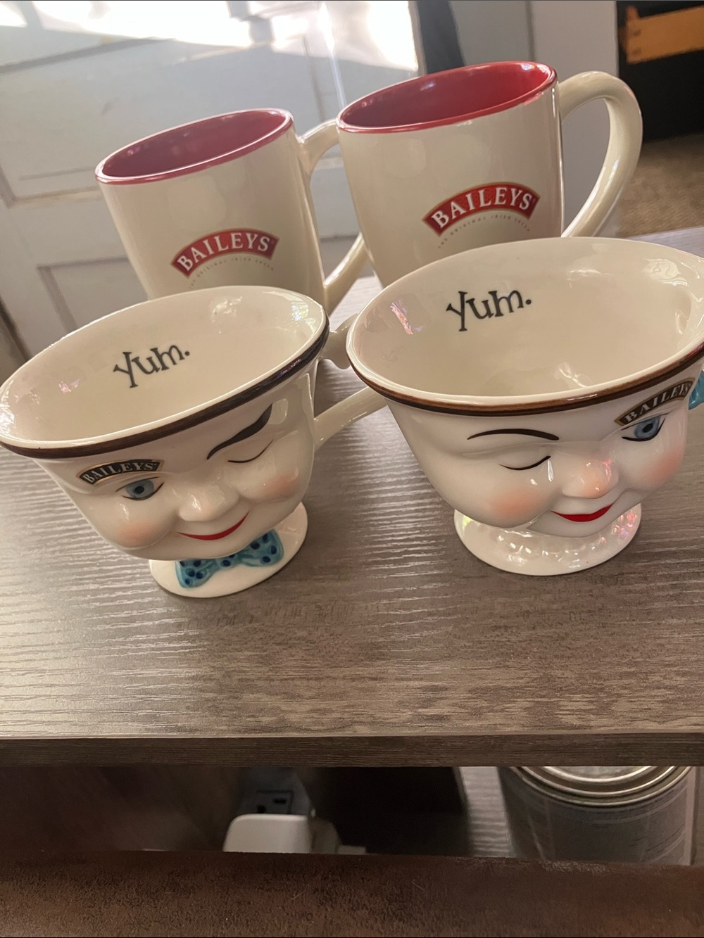 Bailey’s White and Red Ceramic Mug Set - Branded